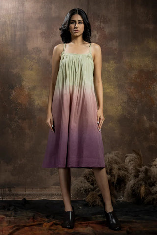 Anvyaa-Ombre Gradient Midi Dress