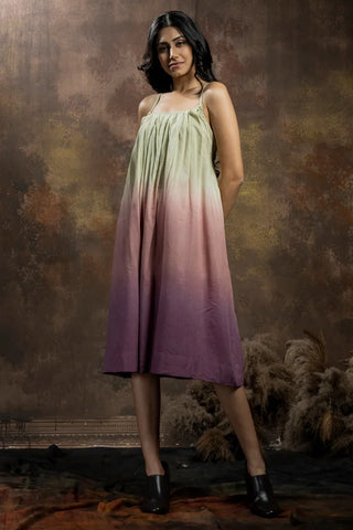 Anvyaa-Ombre Gradient Midi Dress