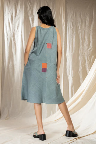 Square Symphony - Khadi Playful Sleeveless Dress