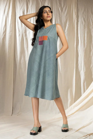 Square Symphony - Khadi Playful Sleeveless Dress