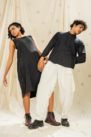 Matching Duos - Hand-Woven Hand-Spun Organic Spaghetti And Kurta Duo Outfits For His And Her