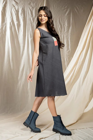 Square Symphony - Hand Crafted Khadi Dress
