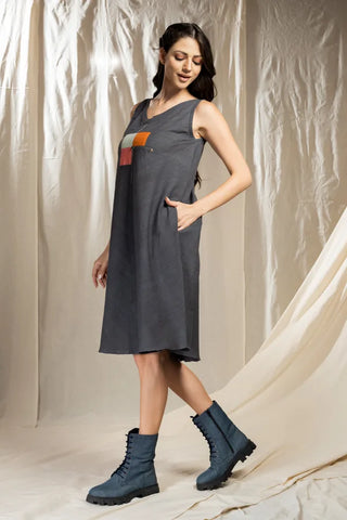 Square Symphony - Hand Crafted Khadi Dress