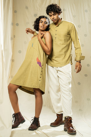 Matching Duos - Hand-Woven Hand-Spun Organic Spaghetti And Kurta Duo Outfits For His And Her