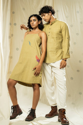 Matching Duos - Hand-Woven Hand-Spun Organic Spaghetti And Kurta Duo Outfits For His And Her