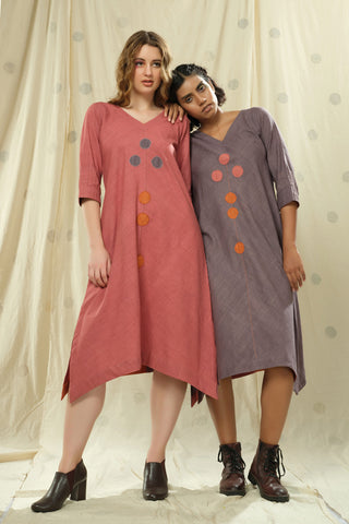 Hand-Woven - Hand Spun Organic High-Low Hand Applique Twin Dresses