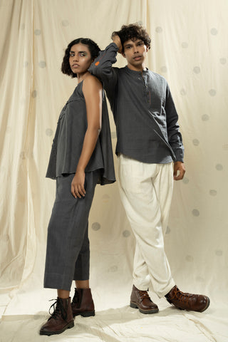 Matching Duos - Hand-Woven Hand-Spun Organic Co-Ord Set And Kurta Duo Outfits For His And Her