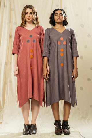 Hand-Woven - Hand Spun Organic High-Low Hand Applique Twin Dresses