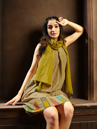 Anvyaa-Hand Crafted Bamboo Fabric Dress