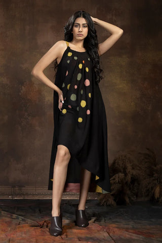 Anvyaa-Polka Dot High-Low Dress