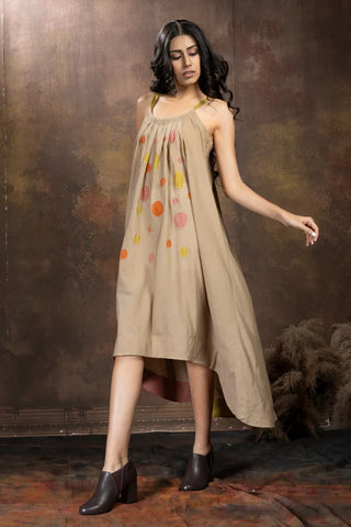 Anvyaa-Polka Dot High-Low Dress