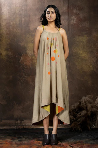 Anvyaa-Polka Dot High-Low Dress