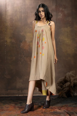 Anvyaa-Polka Dot High-Low Dress