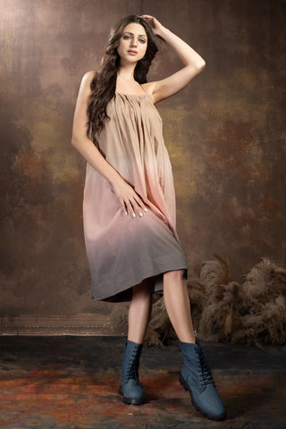 Anvyaa-Ombre Gradient Midi Dress