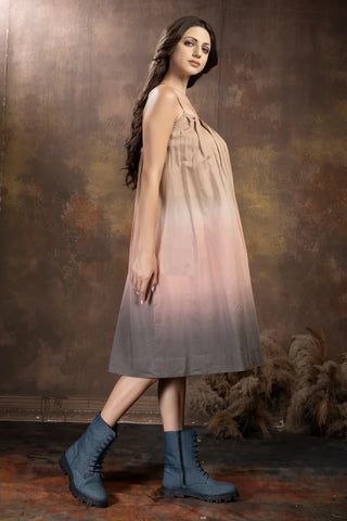 Anvyaa-Ombre Gradient Midi Dress