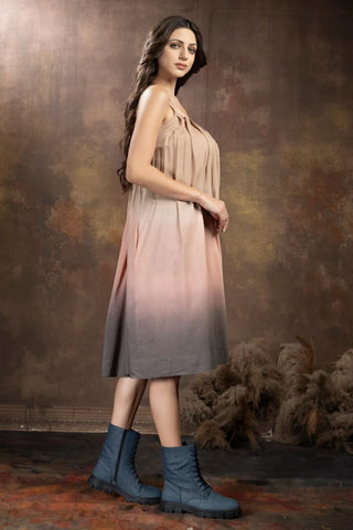Anvyaa-Ombre Gradient Midi Dress