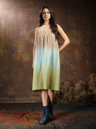 Anvyaa-Ombre Gradient Midi Dress