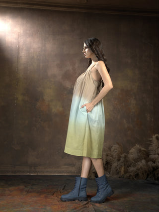 Anvyaa-Ombre Gradient Midi Dress