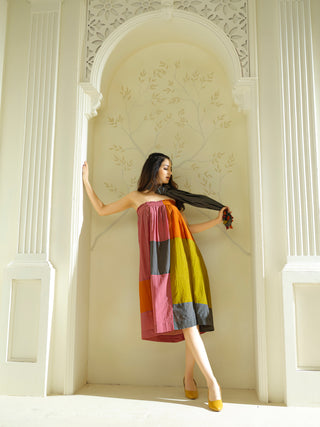 Anvayaa-Earthy palette Bamboo Fabric Dress