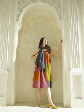 Anvayaa-Earthy palette Bamboo Fabric Dress