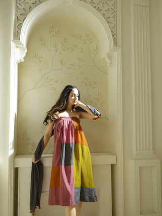 Anvayaa-Earthy palette Bamboo Fabric Dress