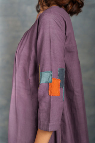 Crafted calm: hand-spun khadi dress with textured detailing - long
