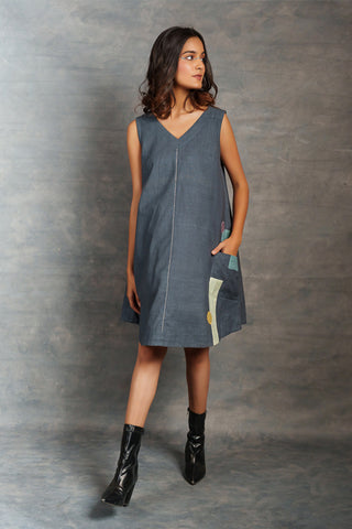 A-line khadi dress – minimal handcrafted and sustainable - sleeveless