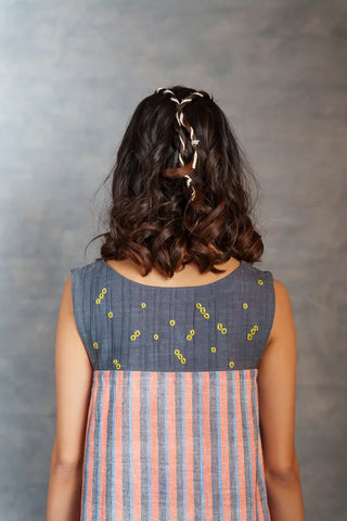 Handwoven stripe Co-Ord - earthy stripe sleeveless style co-ord set