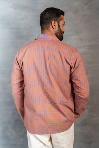Men’s Striped Khadi Casual Jacket – Handwoven Organic Fabric | THREAD GAME