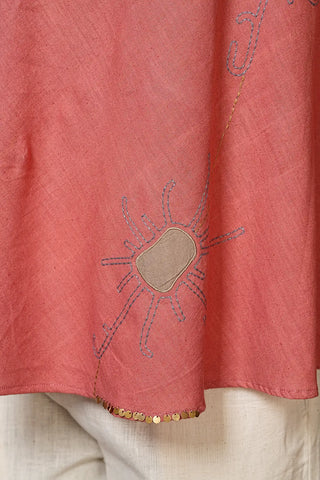 Dusty Pink Organic Cotton Embroidered Top