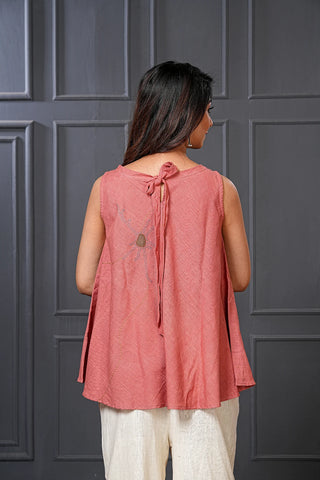 Dusty Pink Organic Cotton Embroidered Top