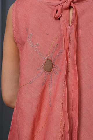 Dusty Pink Organic Cotton Embroidered Top