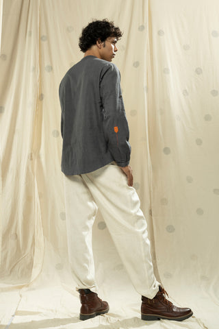 Hand Woven - Hand Spun Full Sleeve Organic Mandarin Men Kurta