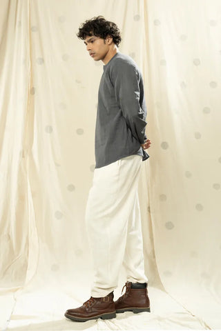 Handwoven Heritage - Ethically-Crafted Men's Round Neck Kurta