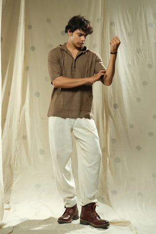 Urban Looms- Locally-Crafted Men's Full Sleeve Hooded Kurta