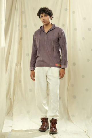 Urban Looms - Artisan-Curated Men's Full Sleeve Hooded Kurta