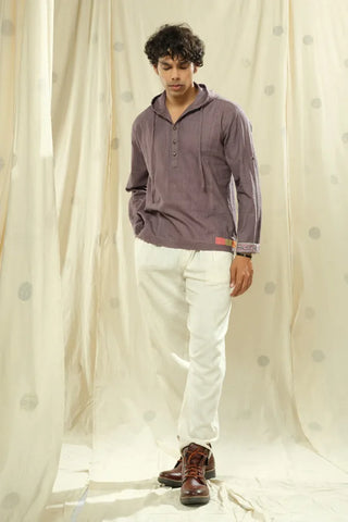 Urban Looms - Artisan-Curated Men's Full Sleeve Hooded Kurta