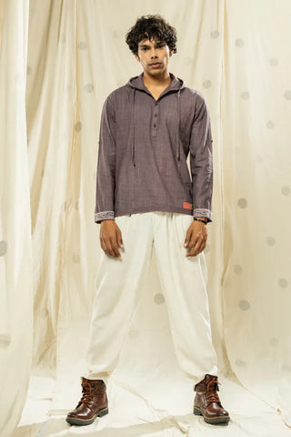 Urban Looms - Artisan-Curated Men's Full Sleeve Hooded Kurta