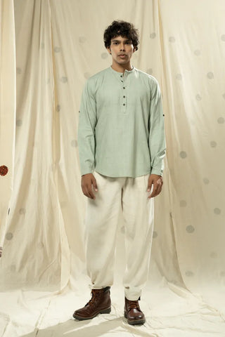 Handwoven Heritage- Sustainable Men's Round Neck Kurta