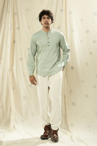 Handwoven Heritage- Sustainable Men's Round Neck Kurta
