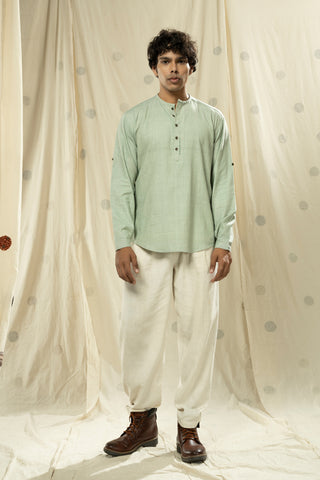 Hand Woven - Hand Spun Organic Men Round Neck Kurta