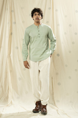 Hand Woven - Hand Spun Organic Men Round Neck Kurta