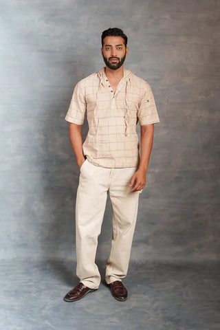 Slow Fashion Khadi Bronze Hoodie – Artisan Made