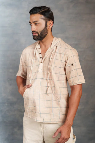 Slow Fashion Khadi Bronze Hoodie – Artisan Made