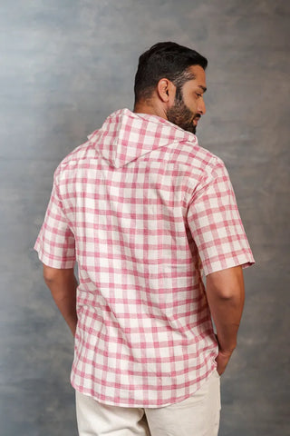 Handwoven Khadi Checkered  Hoodie – Artisan Handwork