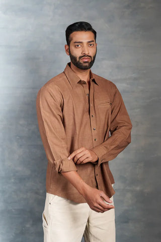 Minimalist Handwoven Khadi Shirt – Full Sleeve Elegance