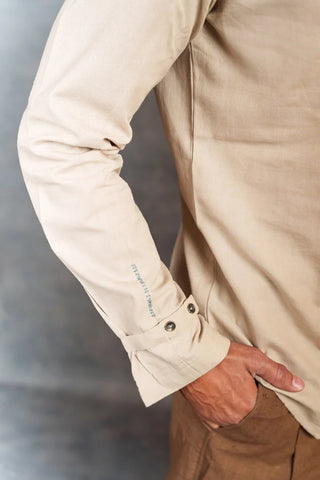 Handwoven Khadi Full-Sleeve Shirt with Applique Detailing