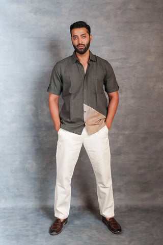 Handwoven Khadi Shirt with Hand Applique – Artisan Made