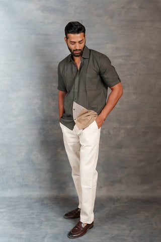 Handwoven Khadi Shirt with Hand Applique – Artisan Made