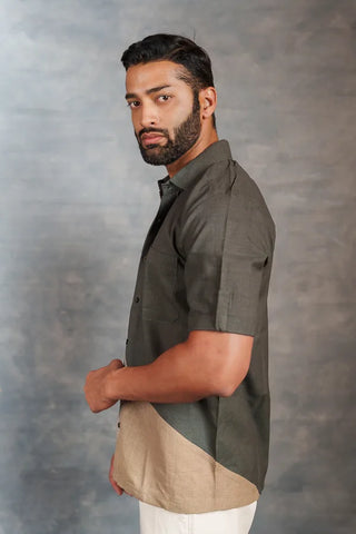 Handwoven Khadi Shirt with Hand Applique – Artisan Made